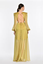 Load image into Gallery viewer, Deep V-Neck Long Sleeve Chiffon Evening Party Dress
